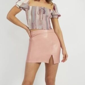 Aritzia Wilfred Patio Faux Leather Mini Skirt, 0